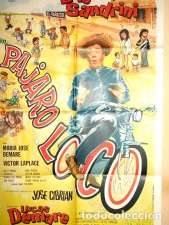 Kino: poster pelicula pajaro loco luis sandrini 1971 original
