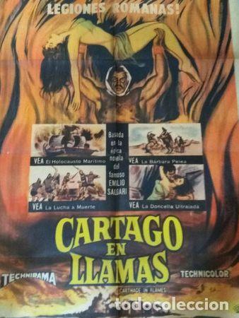 Kino: poster pelicula cartago en llamas ano 1960