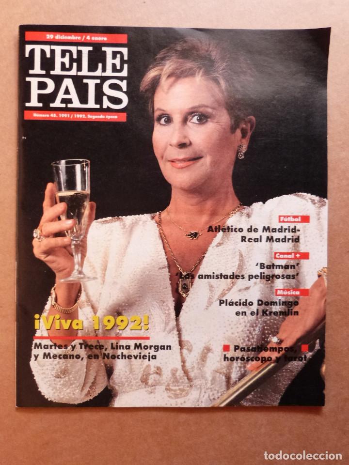 Cine: Revista Tele Pais n&ordm; 45 Diciembre 1991 1992 Lina Morgan en portada