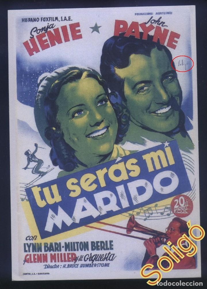 Kino: Q-01841- TU SERAS MI MARIDO (Sun Valley Serenade) (SOLIG&Oacute;) COPIA CARTEL FORMATO FOLLETO MANO