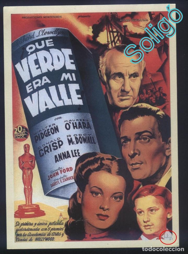 Cin&eacute;ma: Q-01756- QUE VERDE ERA MI VALLE (How Green Was My Valley) (SOLIG&Oacute;) COPIA CARTEL FORMATO FOLLETO MANO