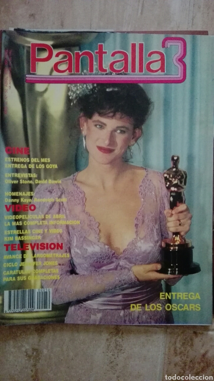 Cine: Pantalla 3 n&deg; 50 entrega Oscars '87 Kim Bassinger Fern&aacute;n G&oacute;mez Oliver Stone David Bowie