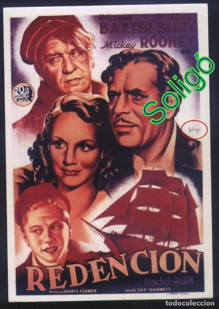Cine: Q-02307- REDENCION (Slave Ship) (SOLIG&Oacute;) (COPIA CARTEL FORMATO FOLLETO MANO) WARNER BAXTER