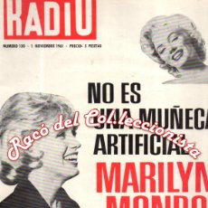 Cine: CORREO DE LA RADIO Nº 130 EN PORTADA MARILYN MONROE. 1961. Lote 366229856
