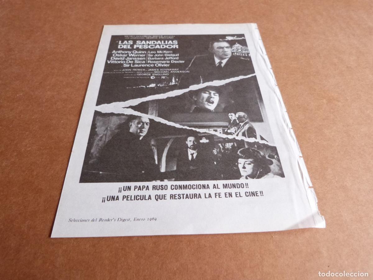 Cinema: Anuncio pelicula Las sandalias del pescador Anthony Quinn - Publicidad de los a&ntilde;os 60