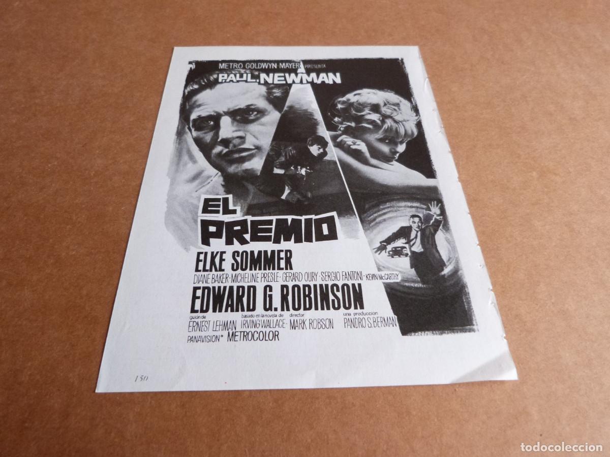 Cinema: Anuncio pelicula El premio Paul Newman Diane Baker - Publicidad de los a&ntilde;os 60