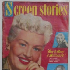 Cine: WM58D BETTY GRABLE MARILYN MONROE REVISTA SCREEN STORIES 1953