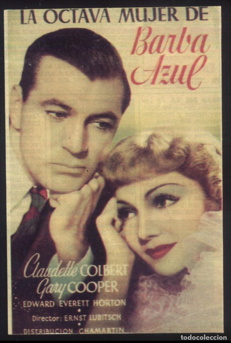 Cine: Q-10642- LA OCTAVA MUJER DE BARBA AZUL (Bluebeard's Eighth Wife) (RECORTE PRENSA 9x14) Gary Cooper