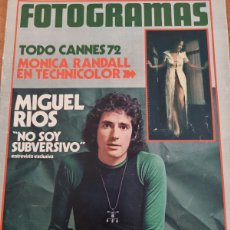 Cine: NUEVO FOTOGRAMAS. AÑO XXVII N°1232. 26 MAYO, 1972. PORTADA MIGUEL RIOS .LEER.