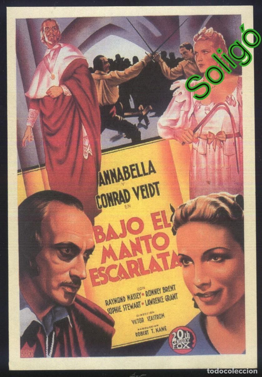 Cine: Q-10704- BAJO EL MANTO ESCARLATA (Under the Red) SOLIG&Oacute; COPIA CARTEL FORMATO FOLLETO MANO Annabella