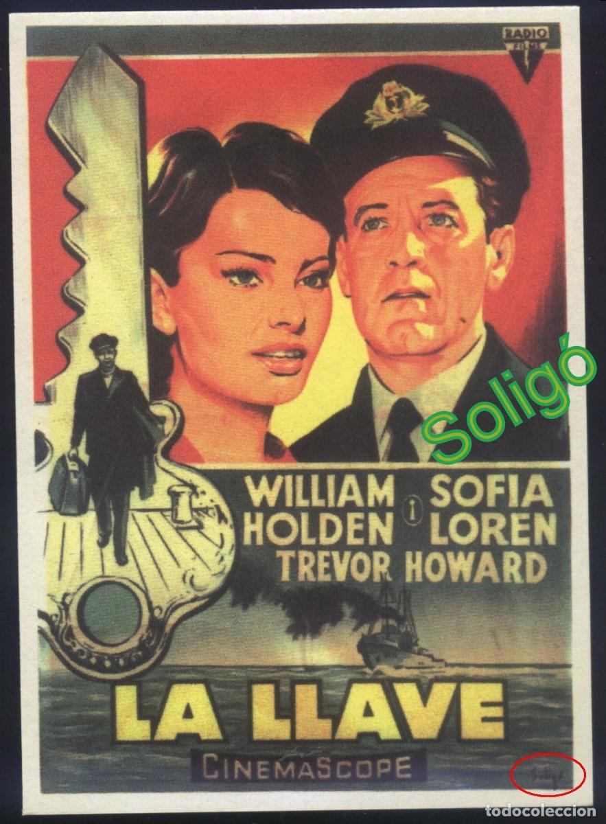 Kino: Q-10762- LA LLAVE (The Key) (SOLIG&Oacute;) (COPIA CARTEL FORMATO FOLLETO MANO) WILLIAM HOLDEM, SOFIA LOREN
