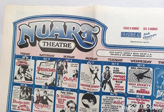 Cine: Nuart Theatre, Hollywood. Cartel-programa - Foto 1