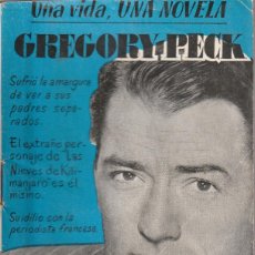 Cine: CINE - UNA VIDA, UNA NOVELA -GREGORY PECK- HISTORIA Y CARICATURA DE MUNTAÑOLA - PRECIO 2 PTS. Lote 395619489