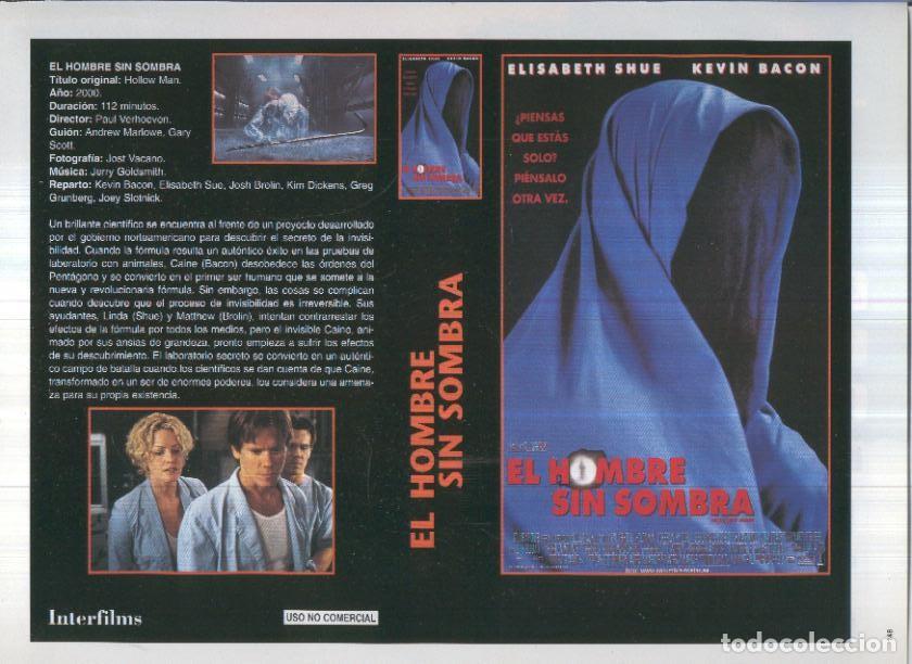 Cinema: Caratula cine 30x22 cm: El hombre sin sombra