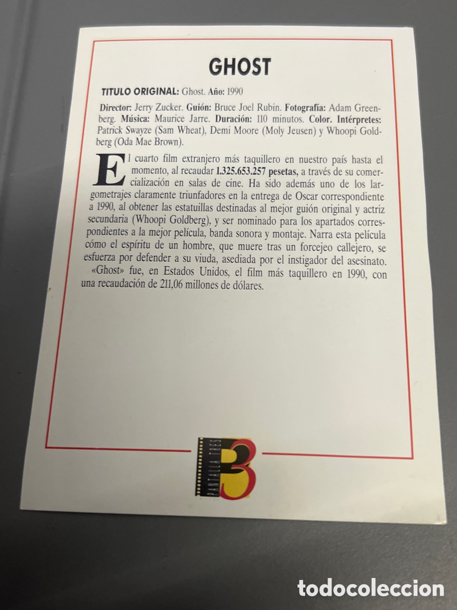 Cine: T1/E2/812.FOLLETO DE MANO PROGRAMA DE CINE GHOST - Foto 2