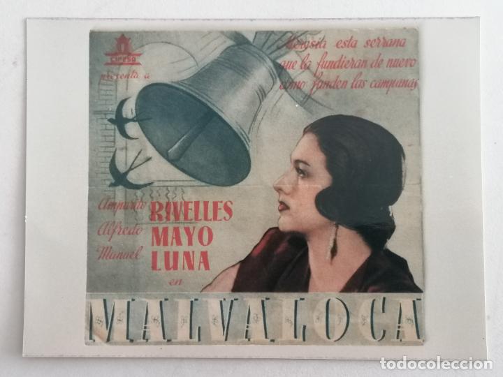Kino: FOTOGRAFIA FOLLETO DE MANO, MALVALOCA, MEDIDAS 13, 5 X 10 CM