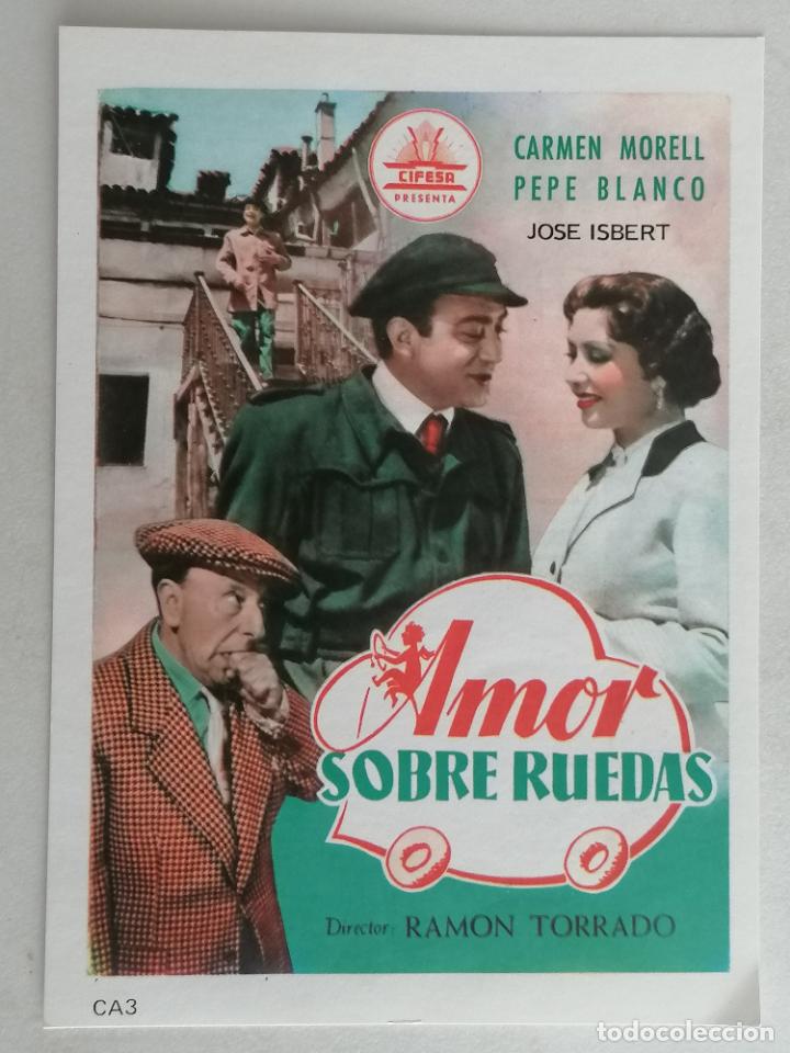 Kino: REPRODUCCION FOLLETO DE MANO, AMOR SOBRE RUEDAS, MEDIDAS 9 X 12,5 CM