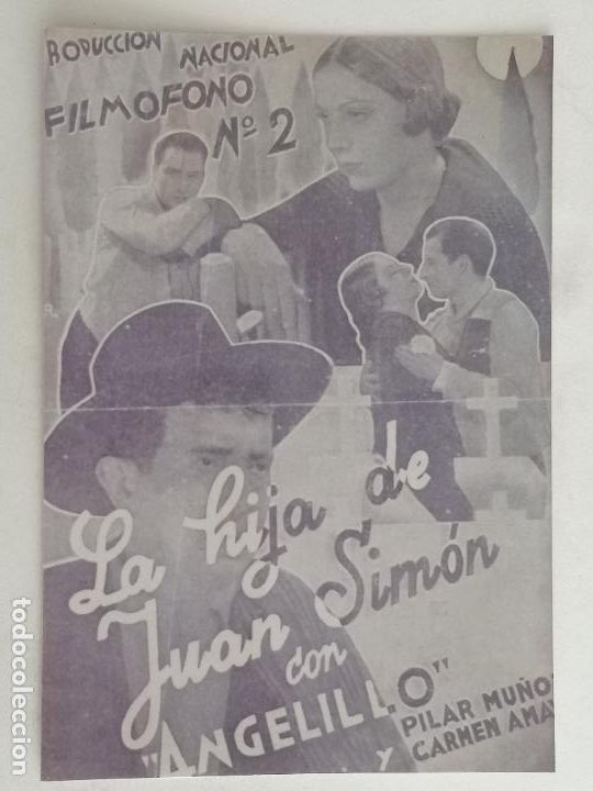 Kino: FOTOGRAFIA FOLLETO DE MANO, LA HIJA DE JUAN SIMON, MEDIDAS 10 X 14,5 CM