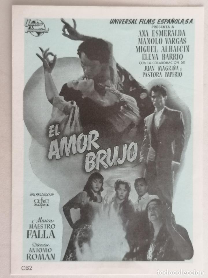 Kino: REPRODUCCION FOLLETO DE MANO, EL AMOR BRUJO, MEDIDAS 9 X 12,5 CM