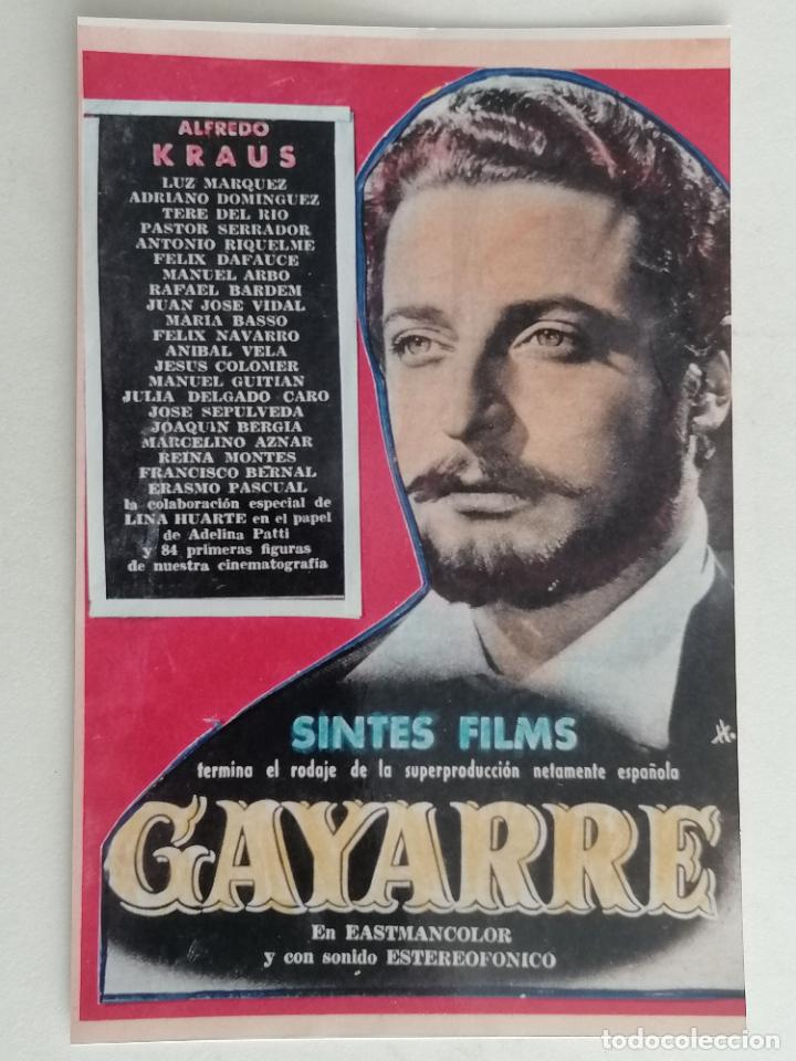 Kino: FOTOGRAFIA FOLLETO DE MANO, GAYARRE, MEDIDAS 10 X 15 CM