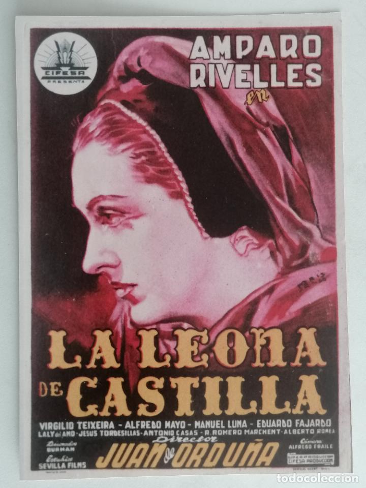 Kino: FOTOGRAFIA FOLLETO DE MANO, LA LEONA DE CASTILLA, MEDIDAS 14 X 20 CM