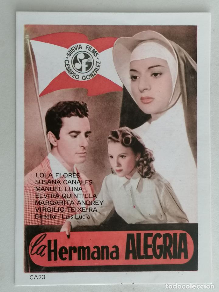 Kino: REPRODUCCION FOLLETO DE MANO, LA HERMANA ALEGRIA, MEDIDAS 9 X 12,5 CM