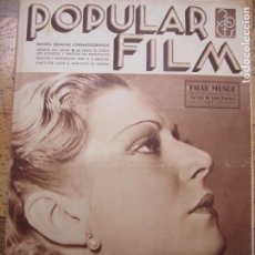 Cine: REVISTA CINE POPULAR FILM Nº 490 AÑO 1936 - PILAR MUÑOZ (PORTADA) ULTIMOS DIAS POMPEYA (CP)