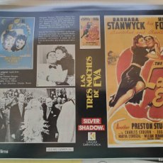 Cine: CARATULA VIDEO VHS INTERFILMS LAS TRES NOCHES DE EVA THE LADY EVE BARBARA STANWYCK HENRY FONDA 1941