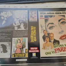 Cine: CARATULA VIDEO VHS INTERFILMS LA ULTIMA VEZ QUE VI PARIS ELIZABETH TAYLOR 1954