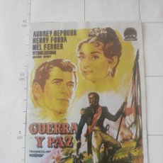 Cine: FICHA ARTESANAL GUERRA Y PAZ AUDREY HEPBURN HENRY FONDA MEL FERRER KING VIDOR 1956