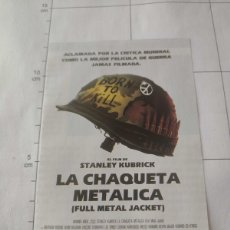 Cine: FICHA RECORTE REVISTA LA CHAQUETA METALICA FULL METAL JACKET STANLEY KUBRICK 1987