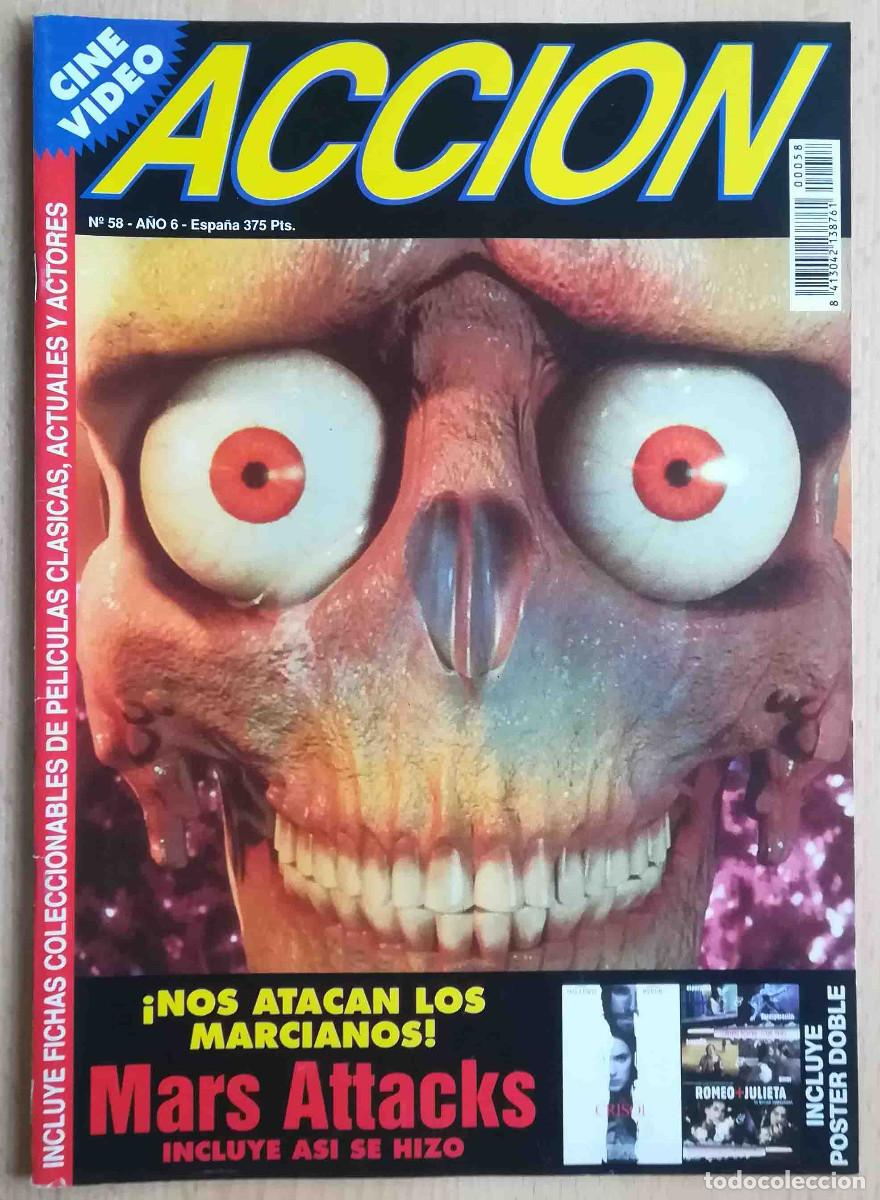 Cine: Revista Acci&oacute;n N&ordm; 58. Mars Attacks. Los Goya 96. Penny Marshall, Shirley MacLaine, Michael Douglas