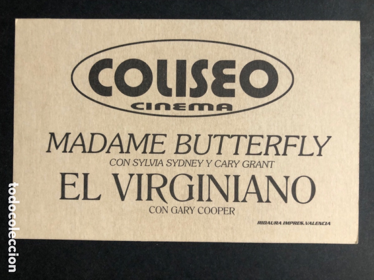 Cine: Programa tarjeta facsimil el virginiano Gary Cooper - Foto 2