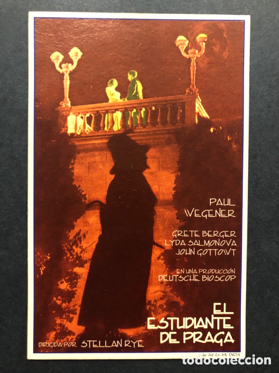 Cine: Programa tarjeta facsimil el estudiante de Praga paul Wegner - Foto 1