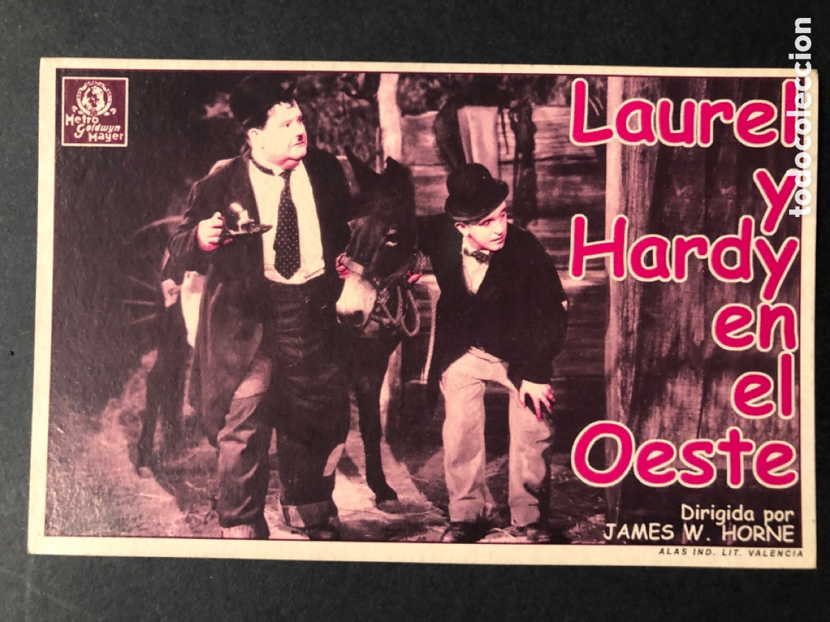 Cine: Programa tarjeta facsimil stan laurel Oliver hardy en el oeste - Foto 1