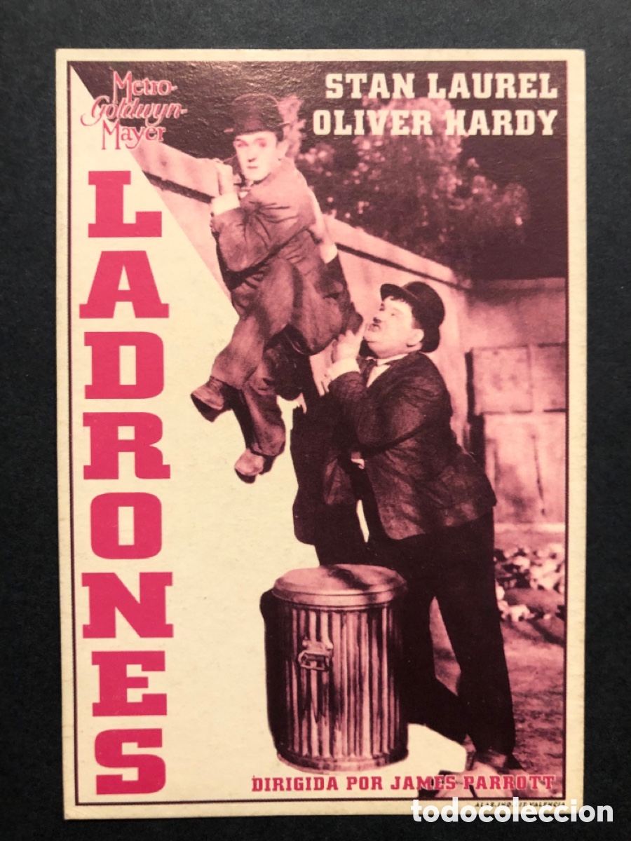 Cine: Programa tarjeta facsimil stan laurel Oliver hardy ladrones - Foto 1