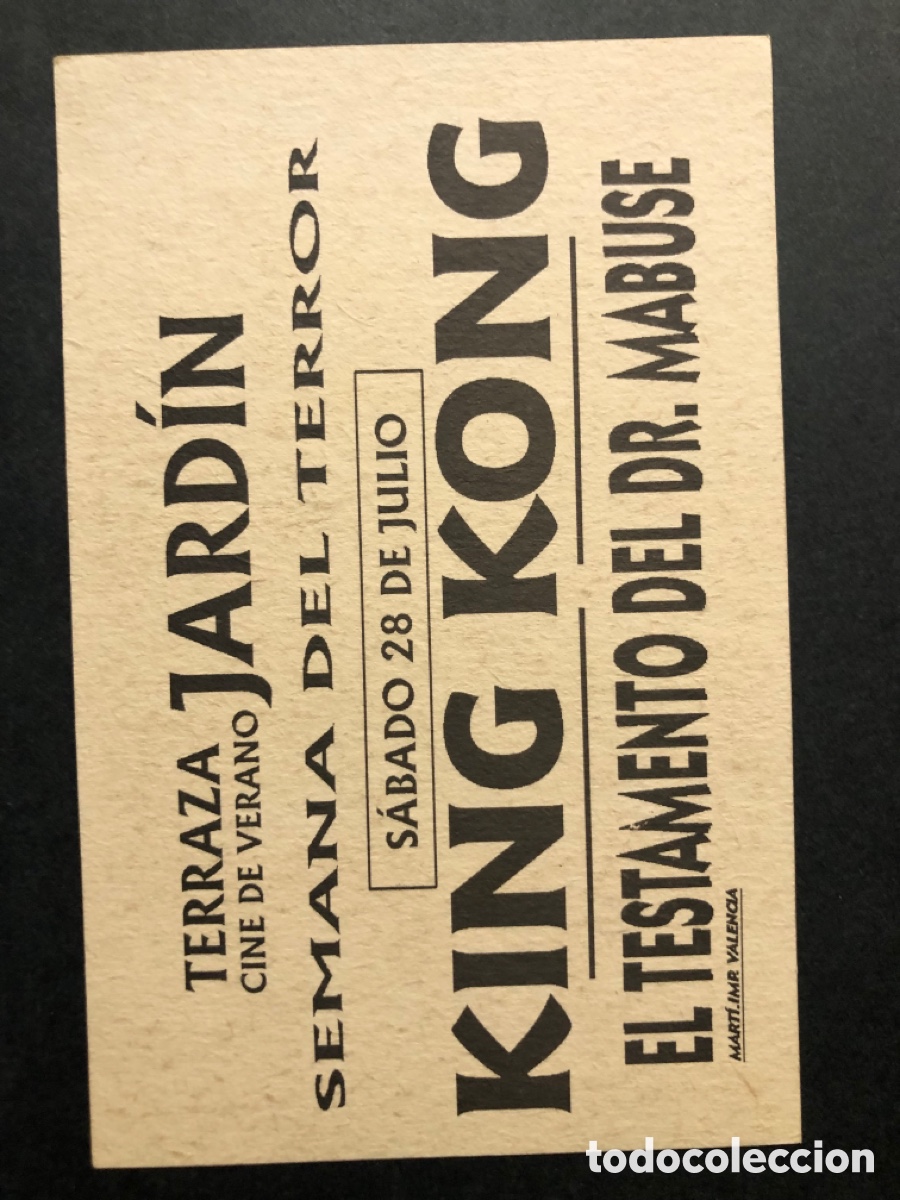 Cine: Programa tarjeta facsimil king kong fay wray - Foto 2