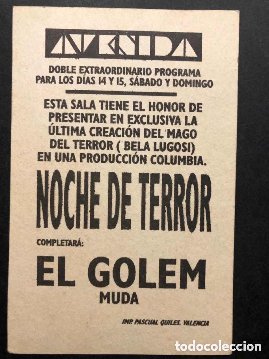Cine: Programa tarjeta facsimil el golem paul wegener - Foto 2