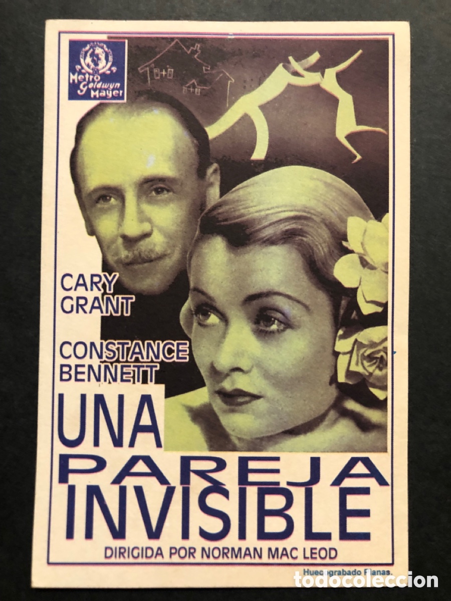 Cine: Programa tarjeta facsimil una pareja invisible constance bennett - Foto 1