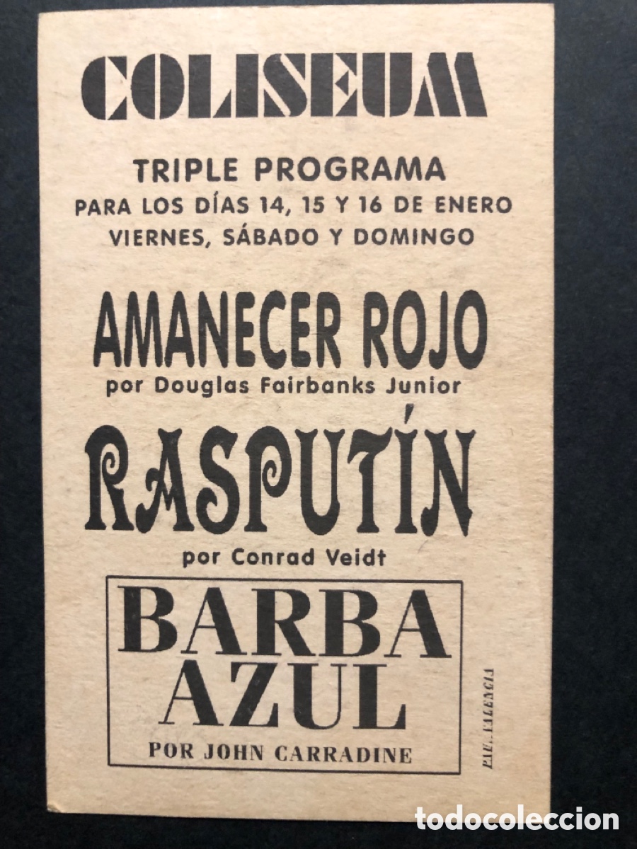Cine: Programa tarjeta facsimil barba azul john carradine - Foto 2