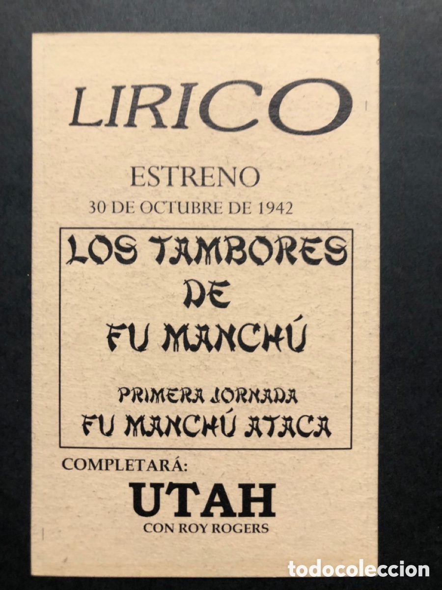 Cine: Programa tarjeta facsimil utah roy rogers - Foto 2
