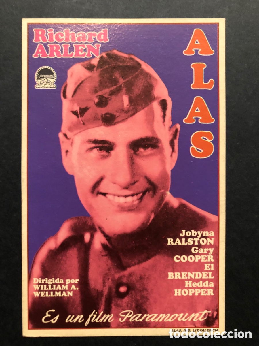 Cine: Programa tarjeta facsimil alas clara bow Gary Cooper - Foto 1