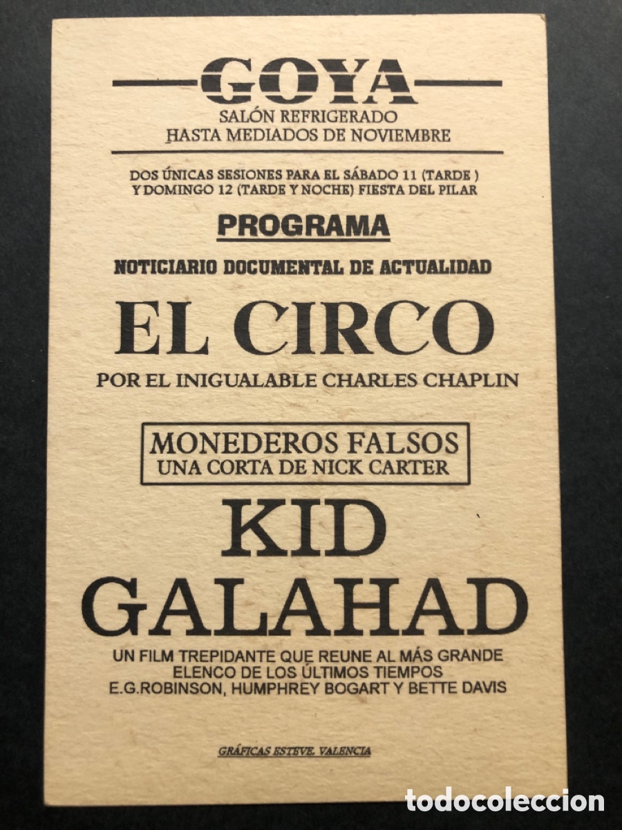 Cine: Programa tarjeta facsimil charles Chaplin el circo - Foto 2
