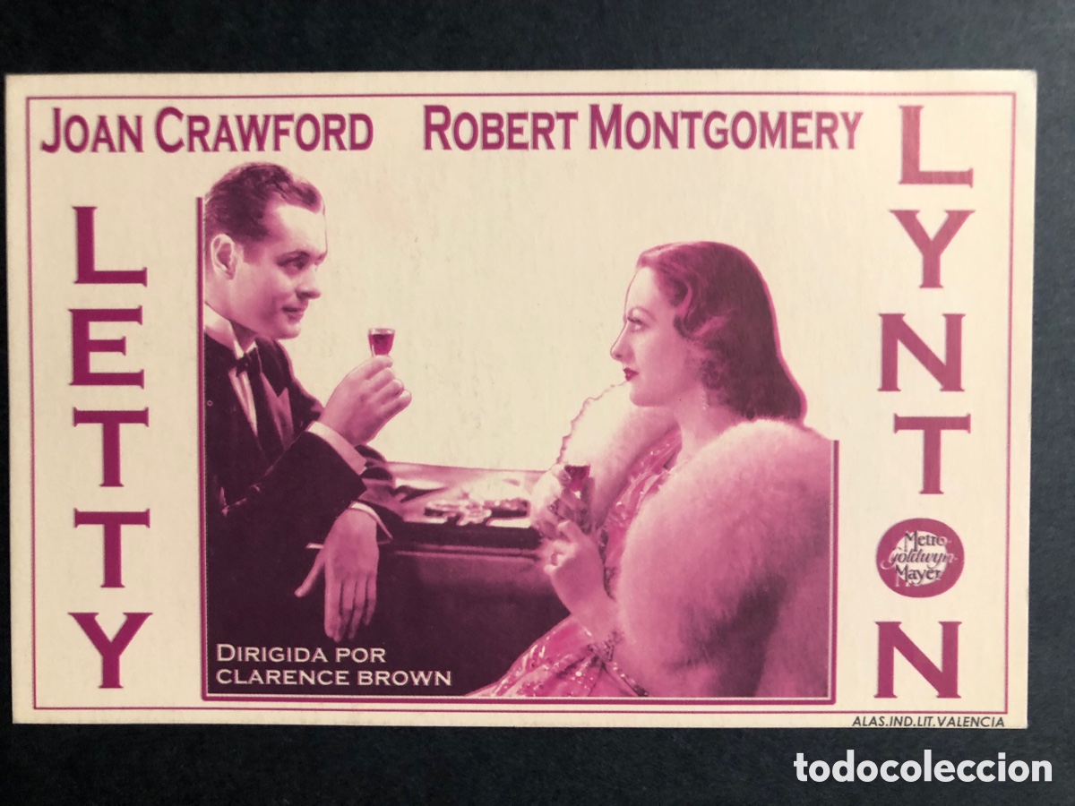 Cine: Programa tarjeta facsimil Joan crawford letty lynton - Foto 1