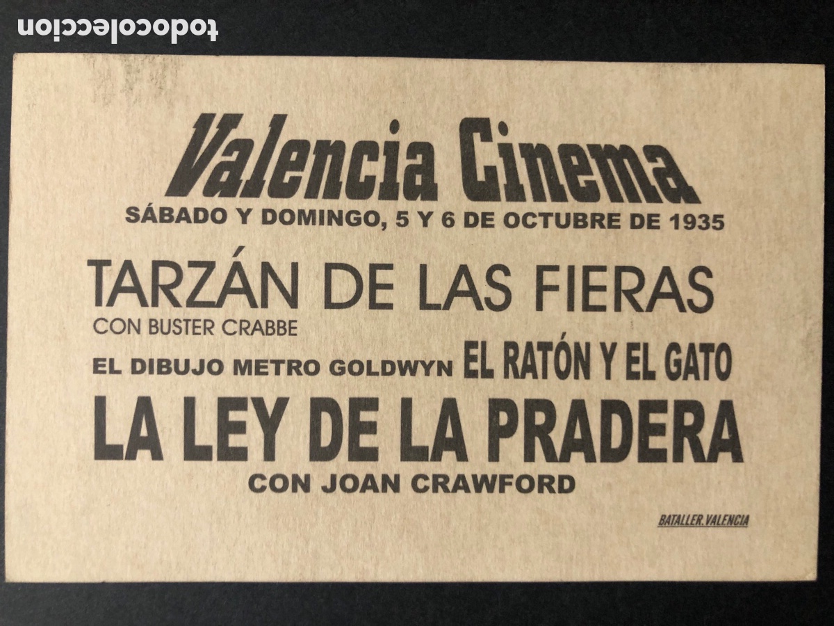 Cine: Programa tarjeta facsimil Joan crawford la ley de la pradera - Foto 2