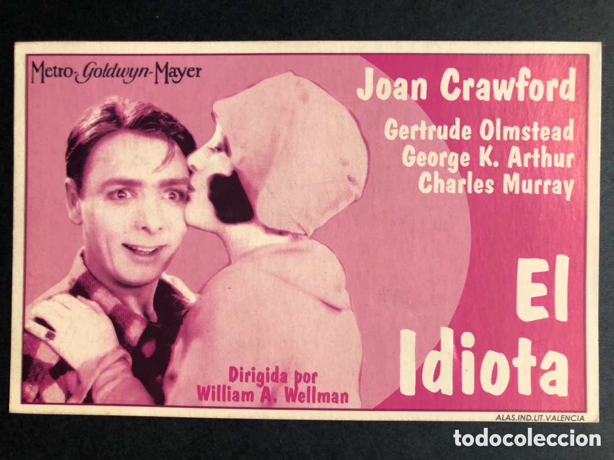 Cine: Programa tarjeta facsimil Joan crawford el idiota - Foto 1