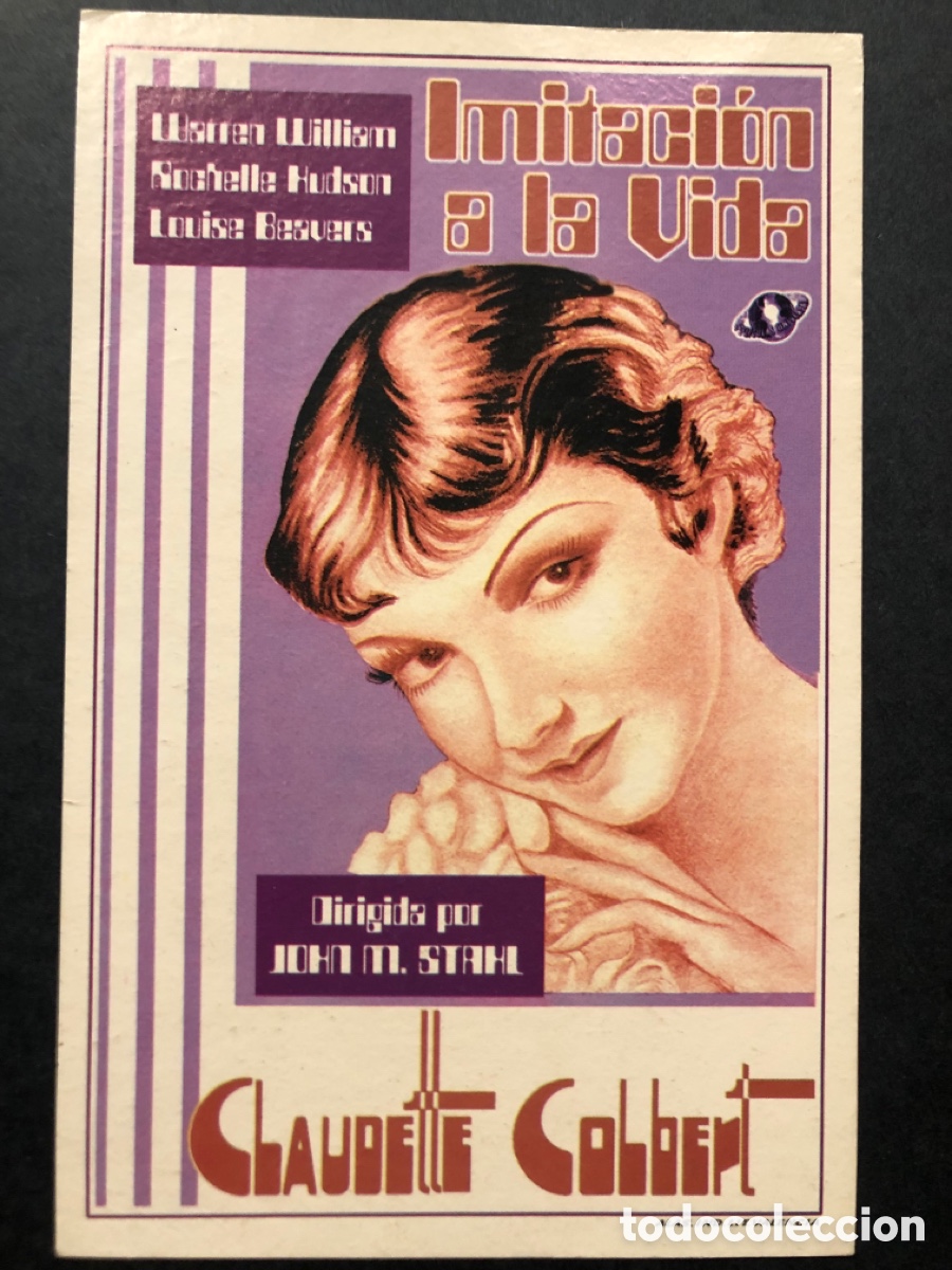 Cine: Programa tarjeta facsimil imitaci&oacute;n a la vida Claudette colbert - Foto 1