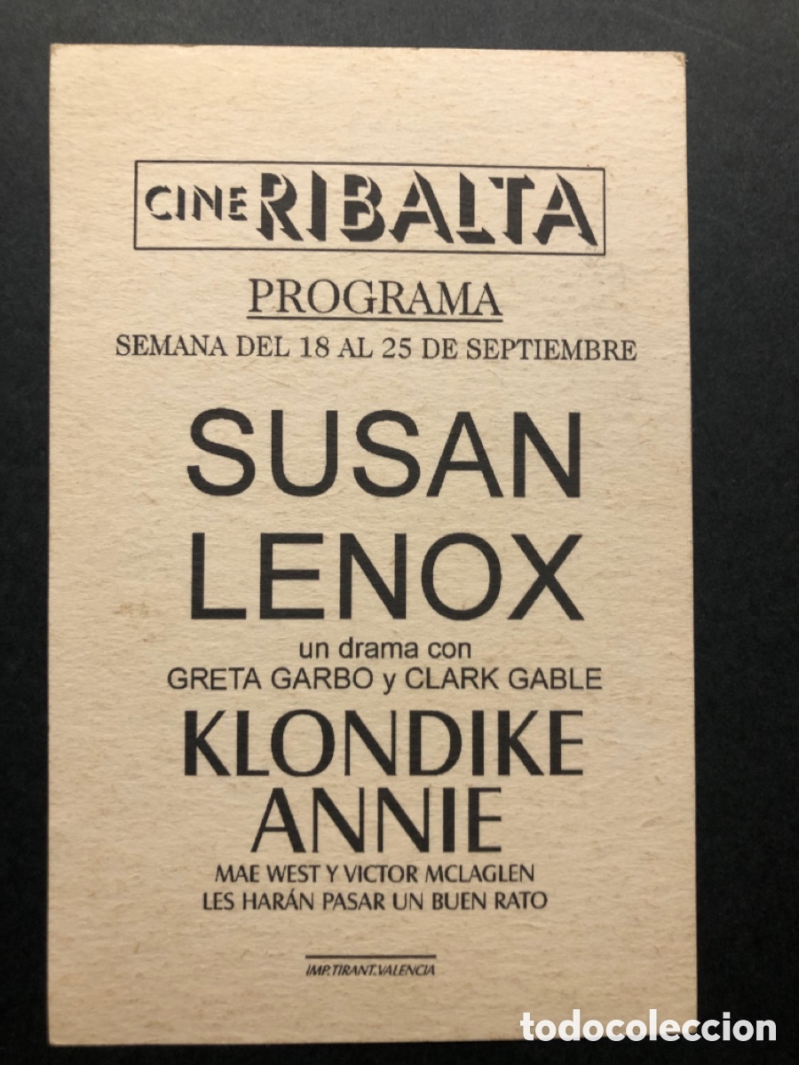 Cine: Programa tarjeta facsimil klondike annie Mae west - Foto 2