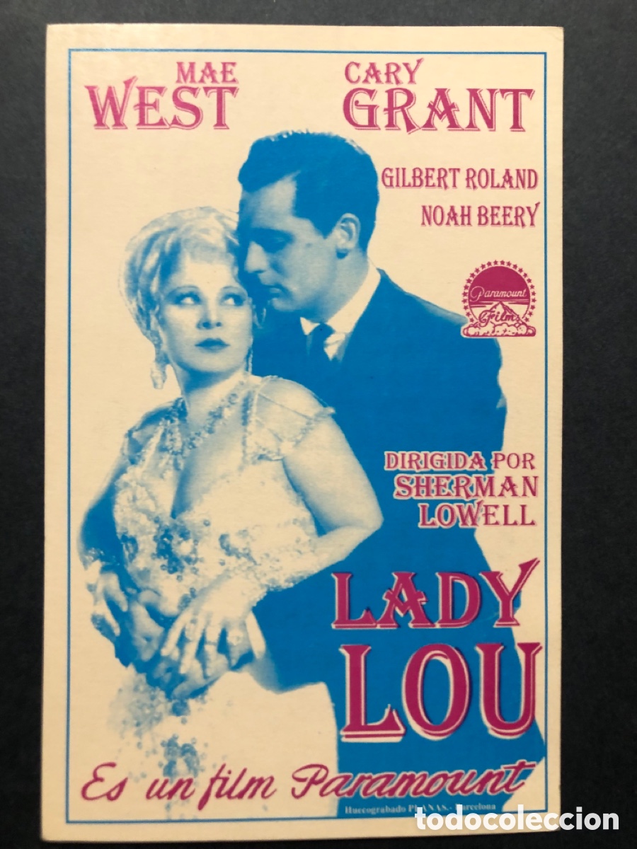 Cine: Programa tarjeta facsimil lady lou Mae west - Foto 1