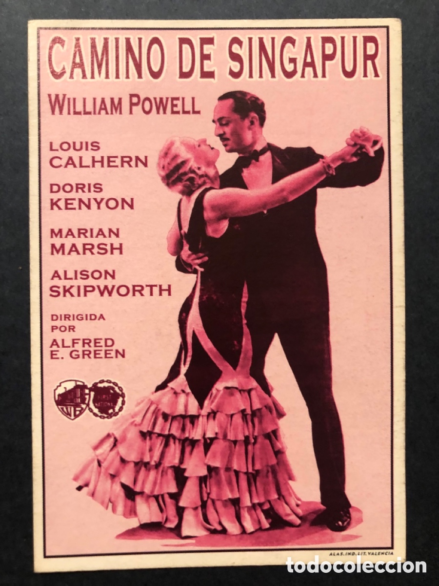 Cine: Programa tarjeta facsimil camino de Singapur william powell - Foto 1
